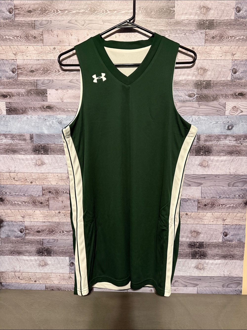 Under Armour Green Basketball Jersey with White Accents